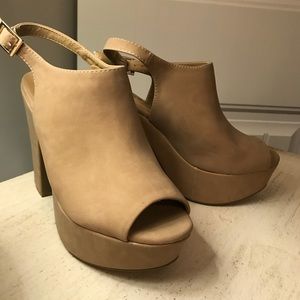 Bamboo chunky platform heels
